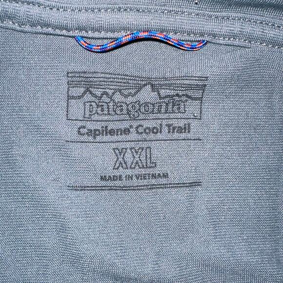 Patagonia Mens Size XXL Green Capaline Cool Trail Short Sleeve Pullover Shirt - Picture 2 of 7